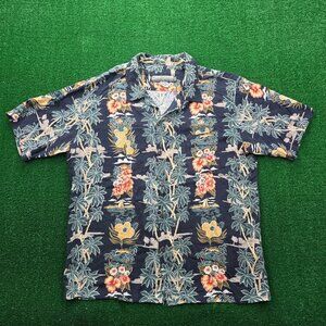 Pineapple Connection Hawaiian Shirt Mens‎ Large 100% Rayon Summer Beach AOP